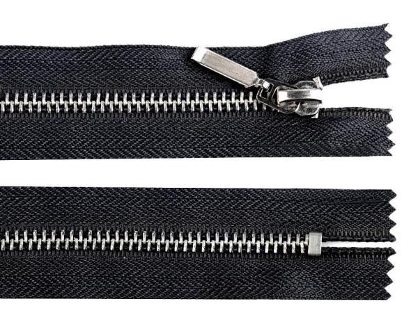 Reißverschluss Metall/Nickel 16 cm Länge Schwarz